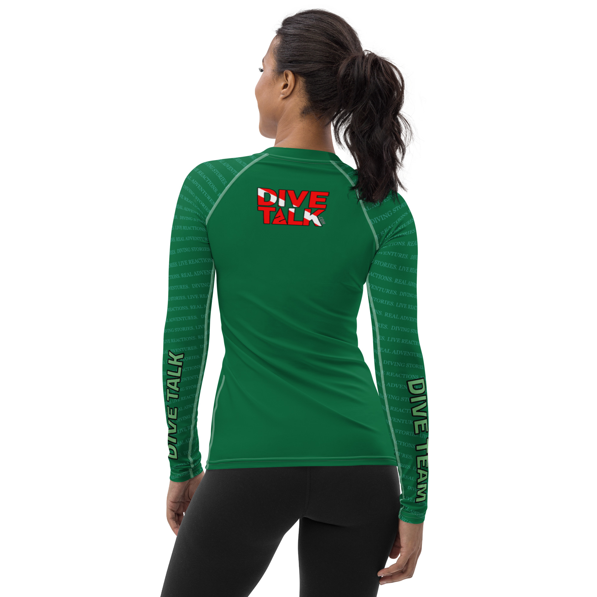 Dive Team Green Women's Rash Guard - Image 3