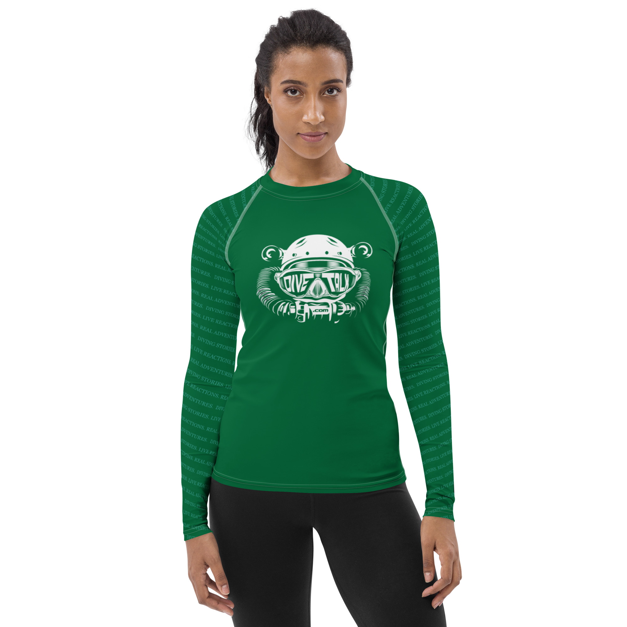 Dive Team Green Women's Rash Guard - Image 2